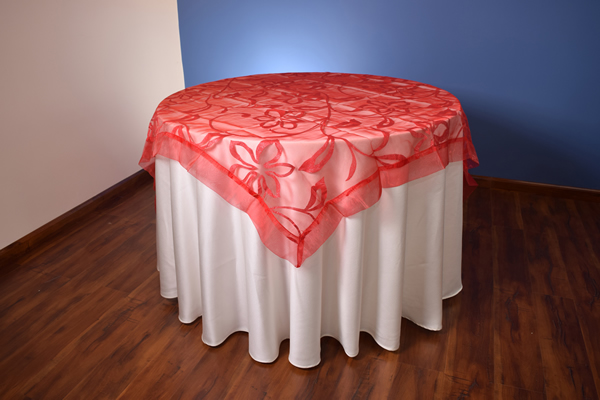 Tapa Organza cuadrada roja